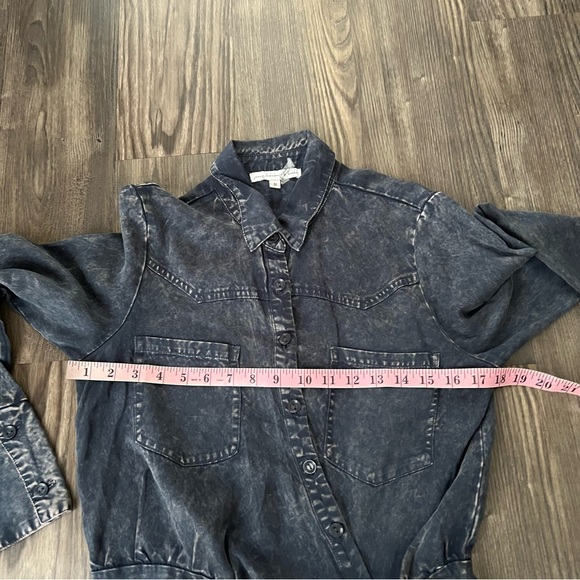 Young Fabulous & Broke Long Sleeve Delana Western Denim Asymmetric Dress - Picture 12 of 15